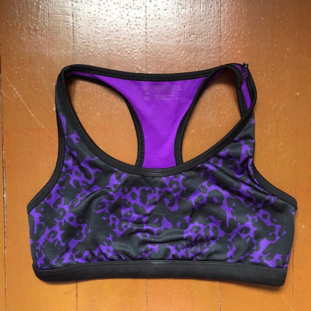 PURPLE AND BLACK SPORTS BRA FROM JUSTICE